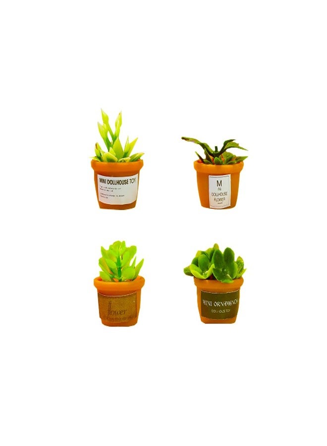 Lynkaye Mini House Decoration Plant Pots Miniature Green Potted Bonsai Models Decor,1:12 Miniature Plant - Image 1